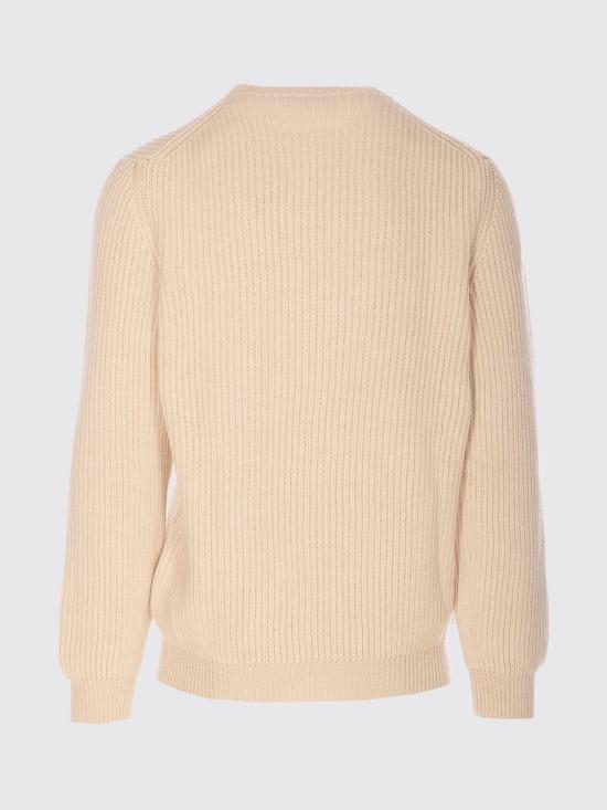 26SS 펜디 맥시 로고 자수 울 리브 니트 스웨터 FZX091AW0C AW0CF1J2A Beige - FENDI
