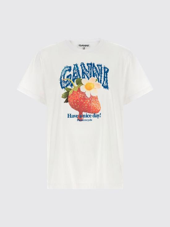 26FW 가니 반팔 티셔츠 A1050201 151 White - GANNI