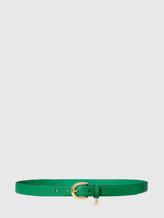 26SS 랄프 로렌 로고 참 레더 벨트 412802952 054 Green