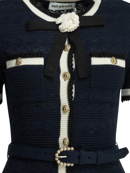 26FW 셀프 포트레이트 롱 원피스 PF26 072MA NNAVY Blue - SELF PORTRAIT