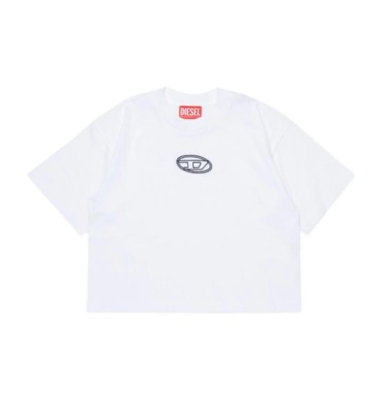 26SS [키즈] 디젤 티셔츠 J0242800YI9 K100 Bianco