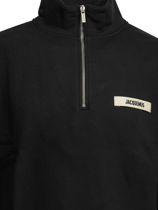 26FW 자크뮈스 하프 집업 스웨트 셔츠 SSM00313AJ00174BLACK Black - JACQUEMUS