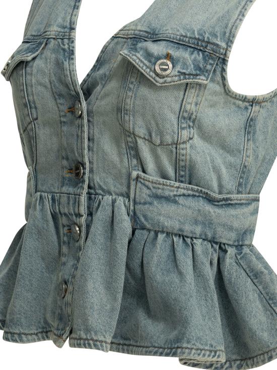 26FW 가니 데님 셔츠 A1040321565 Light blue - GANNI