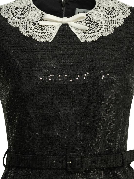 26FW 셀프 포트레이트 미디 원피스 PF26 002S BBLACK Black - SELF PORTRAIT