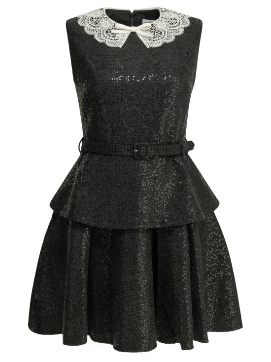 26FW 셀프 포트레이트 미디 원피스 PF26 002S BBLACK Black