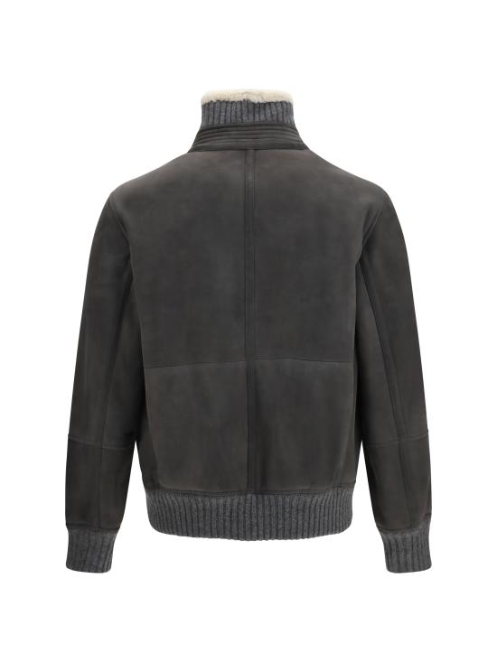 26FW 브루넬로 쿠치넬리 가죽 자켓 MPMCU1737 C9873 mud - BRUNELLO CUCINELLI