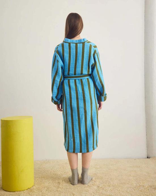  Dusen Dusen 라운지 웨어 스트라이프 와플 목욕가운 - OTHER BRANDS