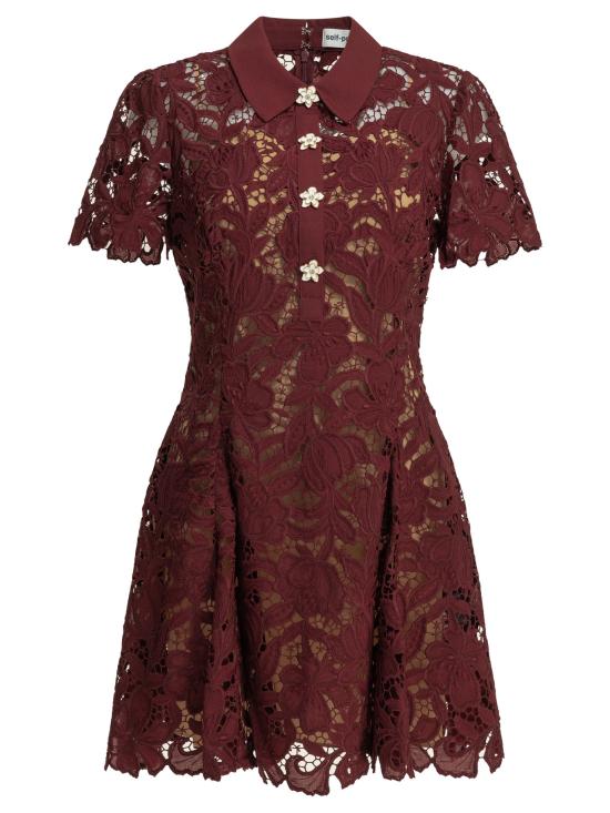 26FW 셀프 포트레이트 숏 원피스 PF26 111SA BUBURGUNDY Bordeaux