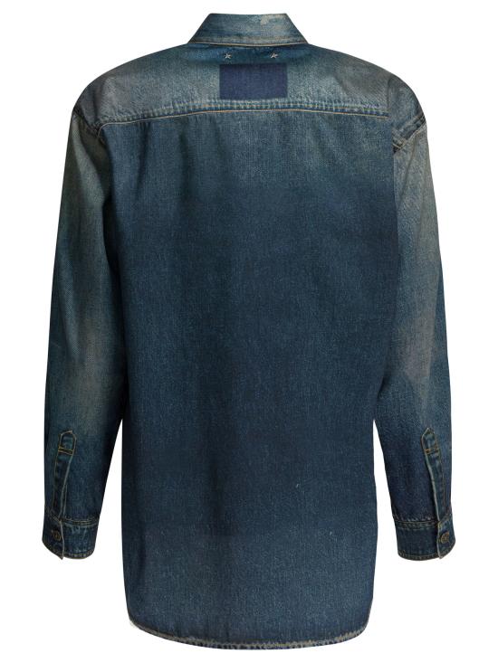 26SS 골든구스 데님 셔츠 GWP02525P00240650100 Blue - GOLDEN GOOSE