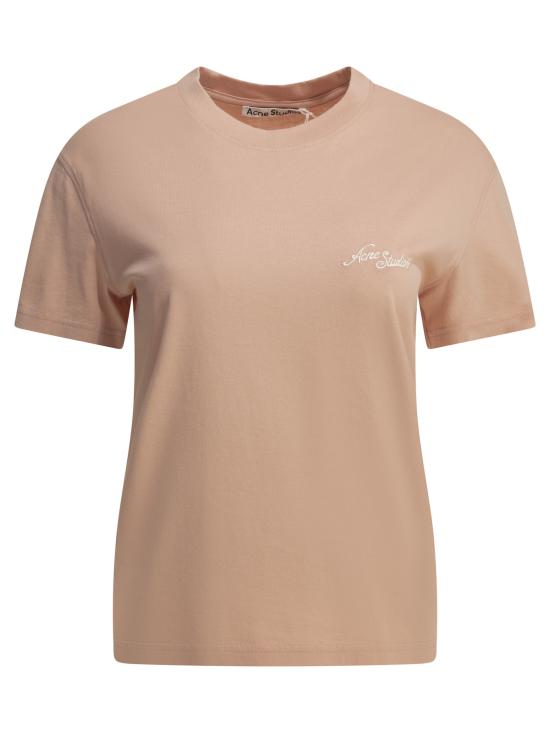 26FW 아크네 스튜디오 로고 저지 반팔 티셔츠 로고 저지 반팔 티셔츠 CL0480COA Pink