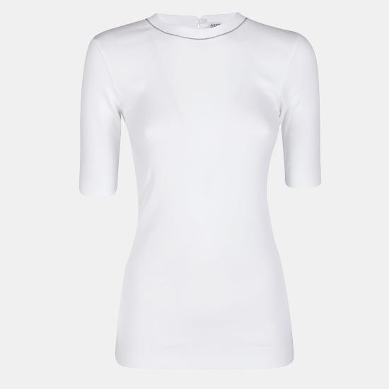 26FW 브루넬로 쿠치넬리 코튼 티셔츠 M0TC8BJ310 C159 Bianco