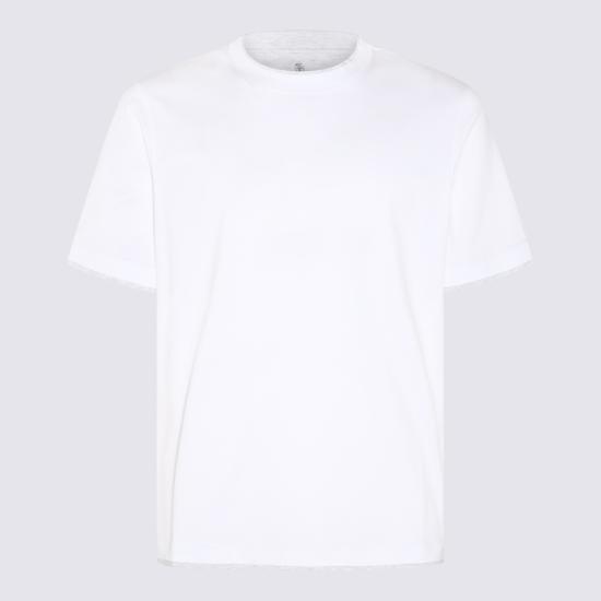 26FW 브루넬로 쿠치넬리 자수 로고 티셔츠 M0B137427 CW787 BIANCO PERLA