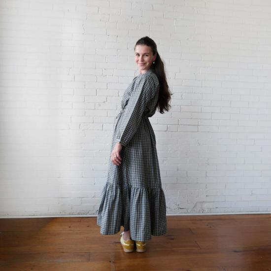  시빌 알케미 롱 원피스 카 매기 드레스 코모 체크 - CIVIL ALCHEMY