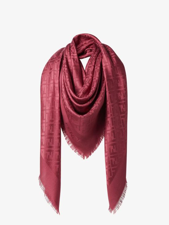 26FW 펜디 오가닉 실크 울 FF 숄 FXT069AJW7 F0GGG Rosso - FENDI