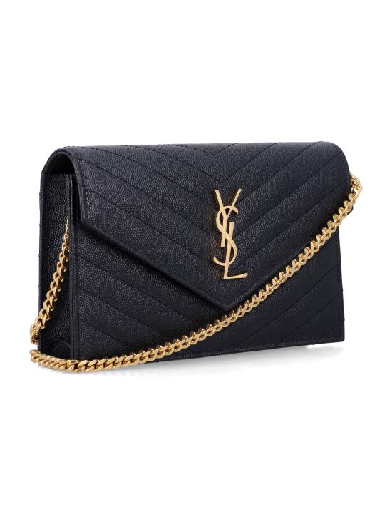 26FW 생로랑 그랑 드 뿌드르 레더 카산드라 엔벨로프 체인 지갑 857605BOW01 1000 NERO - SAINT LAURENT