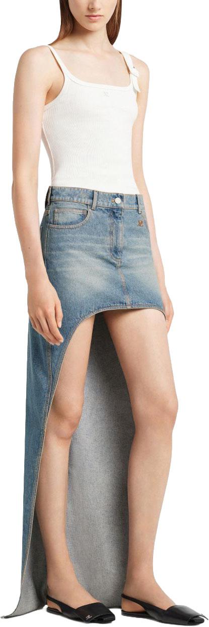 26SS 쿠레쥬 데님 스커트 10009471713566 BLUE - COURREGES
