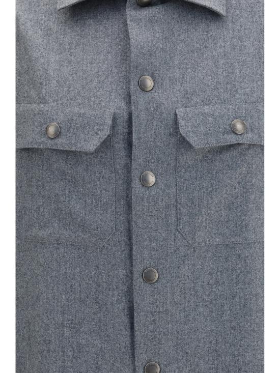 26FW 브루넬로 쿠치넬리 긴팔 셔츠 MY6660721 C002 GREY - BRUNELLO CUCINELLI