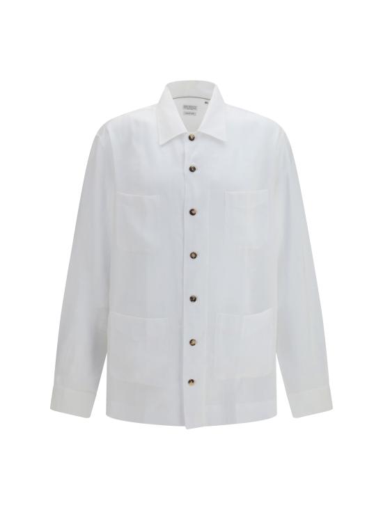 26SS 브루넬로 쿠치넬리 긴팔 셔츠 MM6840648 C001 WHITE