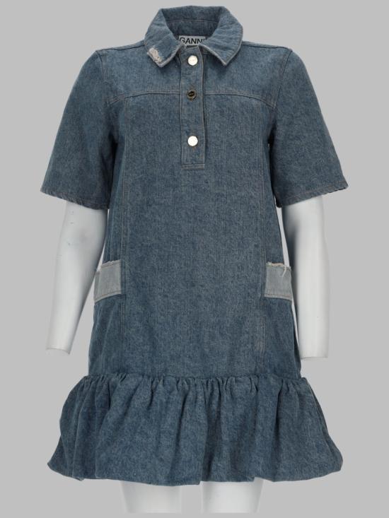 26SS 가니 패치워크 데님 드레스 A1030482 567 BLUE
