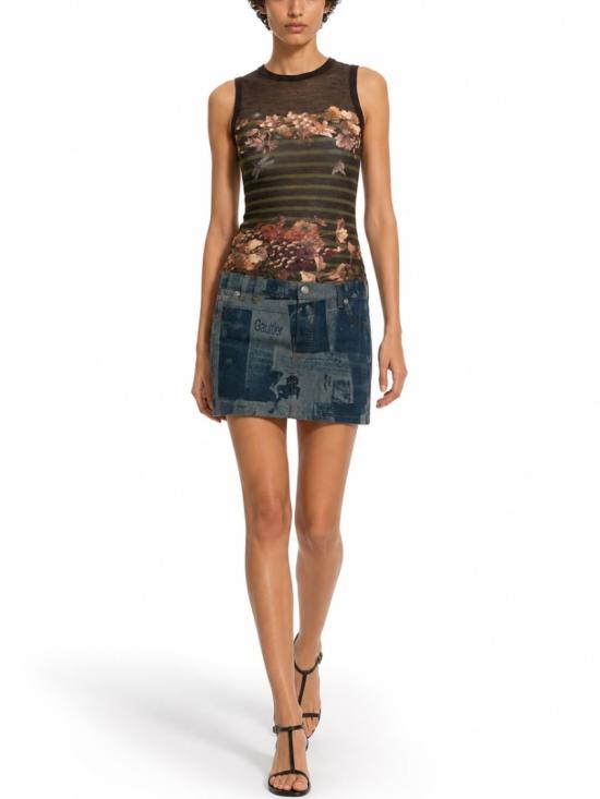 26SS 장 폴 고티에 데님 스커트 SK037 D0275568 Black - JEAN PAUL GAULTIER