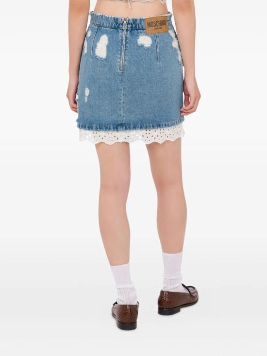26SS 모스키노 데님 스커트 A01083218 Blue - MOSCHINO