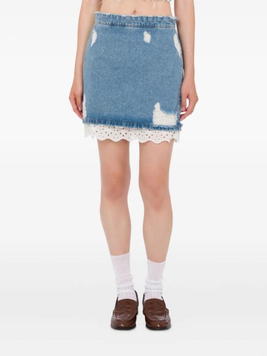 26SS 모스키노 데님 스커트 A01083218 Blue - MOSCHINO