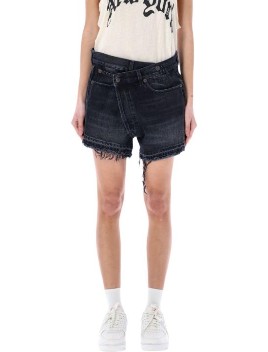 26SS 알13 데님 숏팬츠 R13W6055394B101A Black