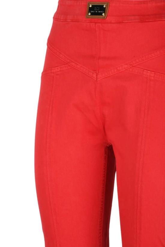 25SS 엘리자베타프랜치 스트레이트 팬츠 하이웨이스트 스키니진 - 레드 - ELISABETTA FRANCHI