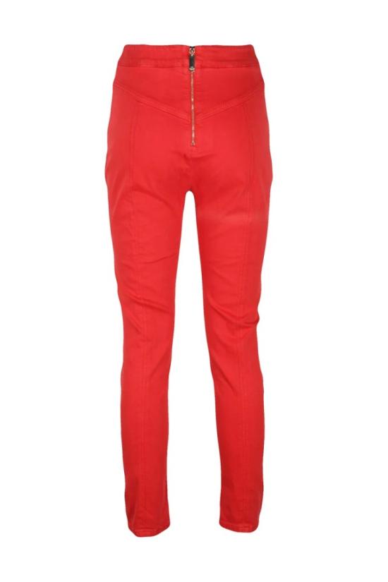 25SS 엘리자베타프랜치 스트레이트 팬츠 하이웨이스트 스키니진 - 레드 - ELISABETTA FRANCHI