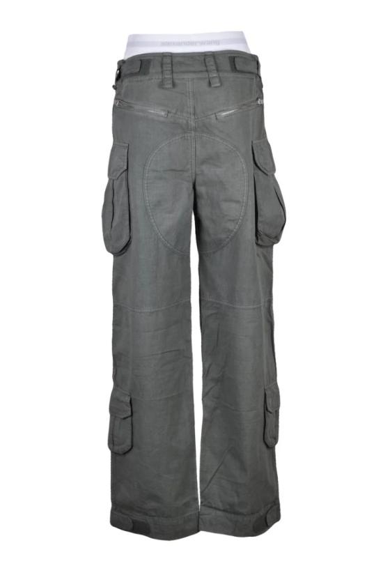 25SS 알렉산더 왕 스트레이트 팬츠 편안한 카고  - 밀리터리 그린 - ALEXANDER WANG