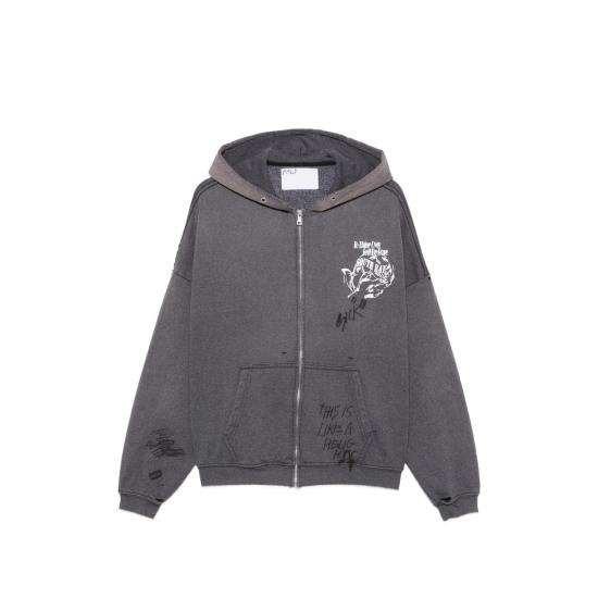 26FW 팔리 할리우드 후드 티셔츠 4U002Q1010 VIBLK GREY