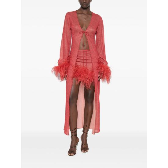 26FW 오세리 숏 스커트 LSDS261 LUREX PLUM CORAL RED - OSÉREE