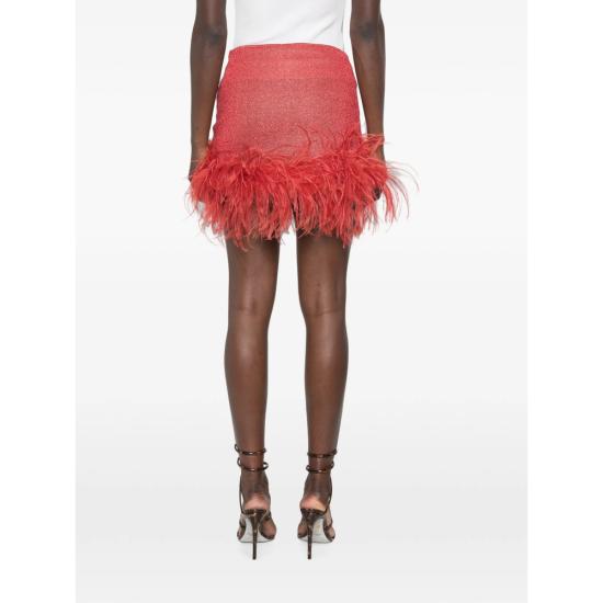 26FW 오세리 숏 스커트 LSDS261 LUREX PLUM CORAL RED - OSÉREE