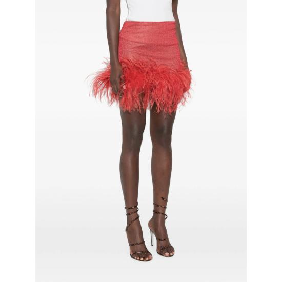 26FW 오세리 숏 스커트 LSDS261 LUREX PLUM CORAL RED - OSÉREE