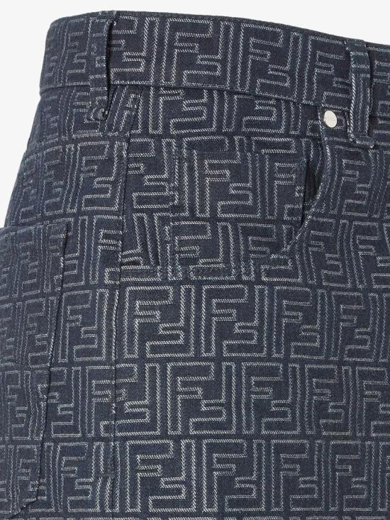  펜디 데님 숏팬츠 FLP369 AUX4 Grey - FENDI