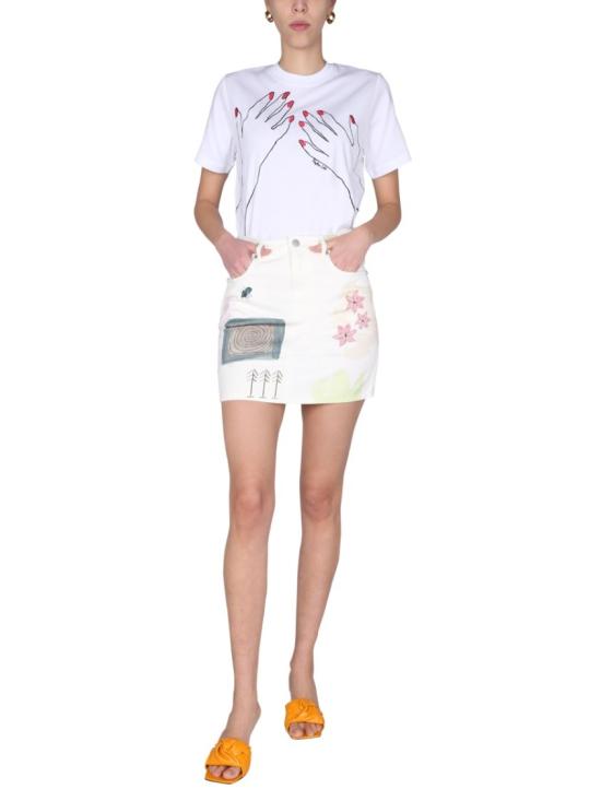  알렉산더 맥퀸 미디 스커트 680576 RSA059012 White - ALEXANDER MCQUEEN