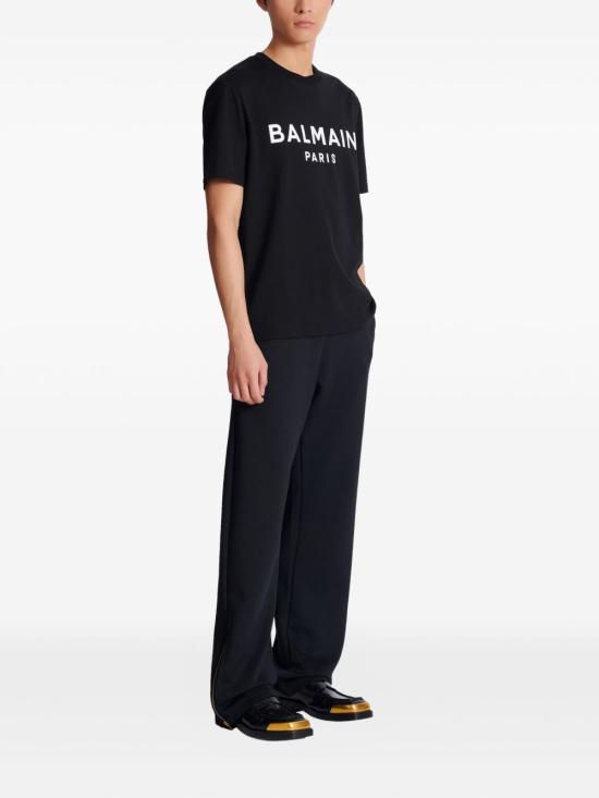 26FW 발망 반팔 티셔츠 GH1EG000BD45 EAB Black white - BALMAIN