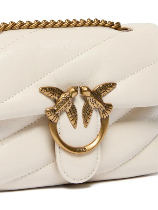 26FW 핑코 크로스백 100040 A0F2Z14Q BIANCO SETA ANTIQUE GOLD - PINKO