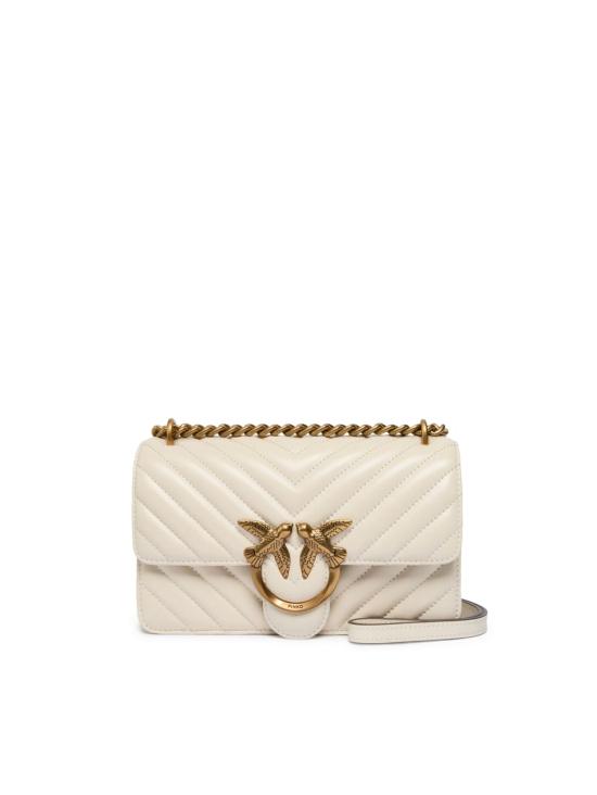 26FW 핑코 크로스백 100074 A0GKZ14Q BIANCO SETA ANTIQUE GOLD