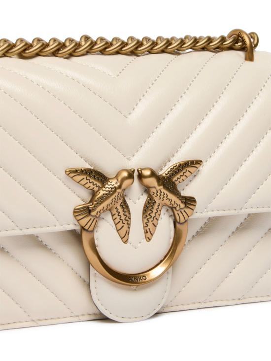 26FW 핑코 크로스백 100074 A0GKZ14Q BIANCO SETA ANTIQUE GOLD - PINKO