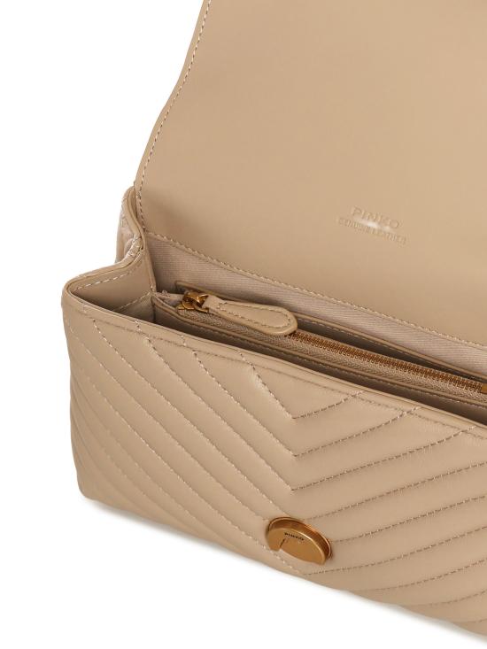 26FW 핑코 토트백 100044 A0GKC50Q BEIGE GRIGIO FUMO ANTIQUE GOLD - PINKO