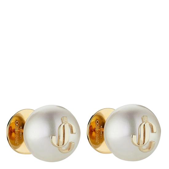 26FW 지미추 이어링 JC PEARL STUDS DXQGOLD WHITE White - JIMMY CHOO