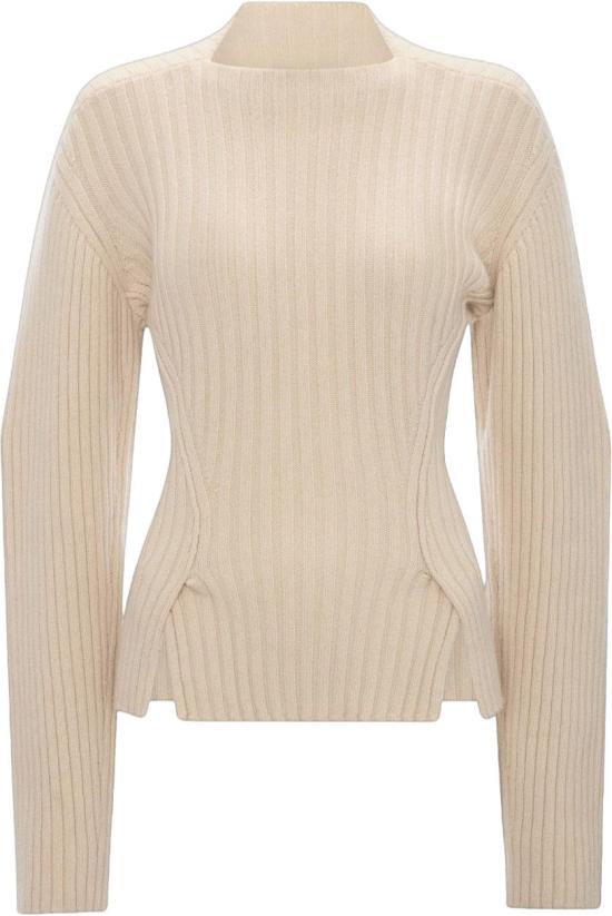 26FW 빅토리아 베컴 터틀넥 VICTORIABECKHAM1326KJU007314A9893RIBJUMPERCREWNECKSKNITWEARLIGHTBEIGE WHITE