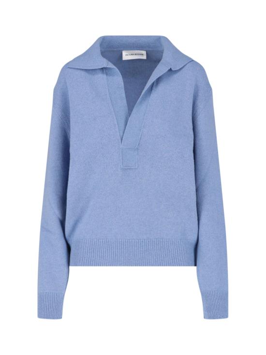 26FW 빅토리아 베컴 스웨터 1326KJU007475A OCEAN MIST MELANGE LIGHT BLUE