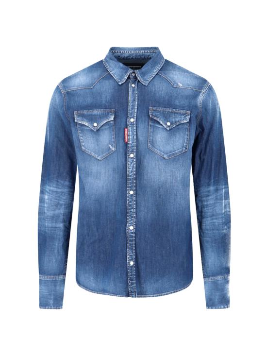 26FW 디스퀘어드2 데님 셔츠 S74DM0986 S30341 470 Blue