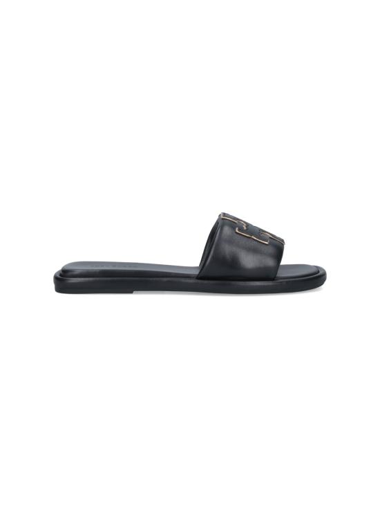 26FW 토리버치 더블 T 스포츠 슬라이드 79985 013 Black