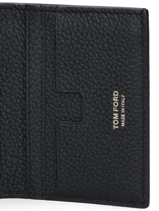 26FW 톰포드 그레인 레더 폴딩 카드 홀더 Y0279 LCL158G NAA Black - TOMFORD