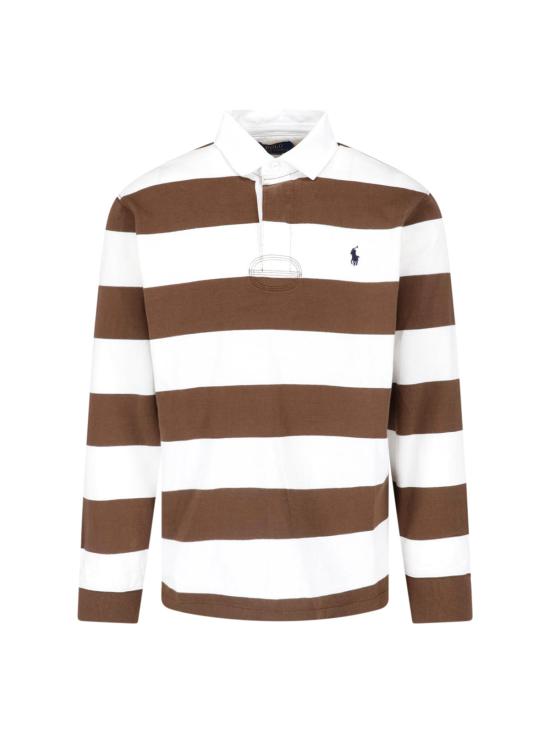 26FW 폴로 랄프로렌 아이코닉 럭비 셔츠 710 717116 055 Brown