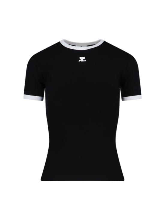 26FW 쿠레쥬 반팔 티셔츠 PERJTS017JS0070 9901 BLACK