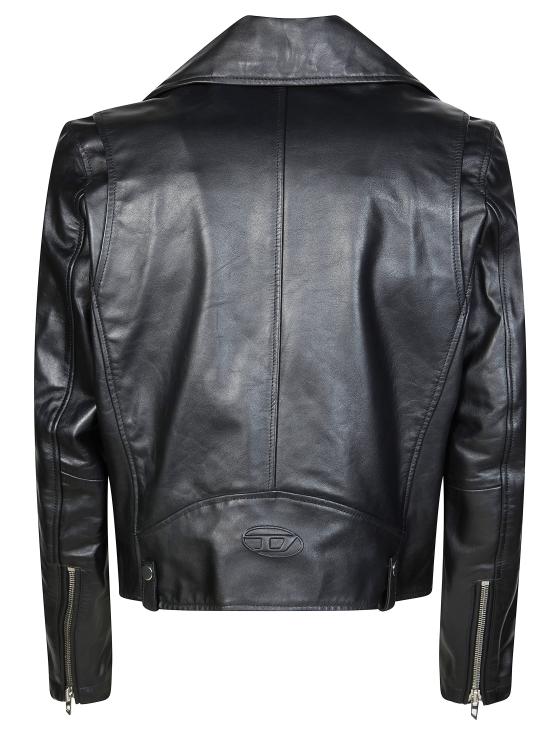 26FW 디젤 L-EO-WRD 가죽 자켓 A20462 0CECH 9XX Black - DIESEL